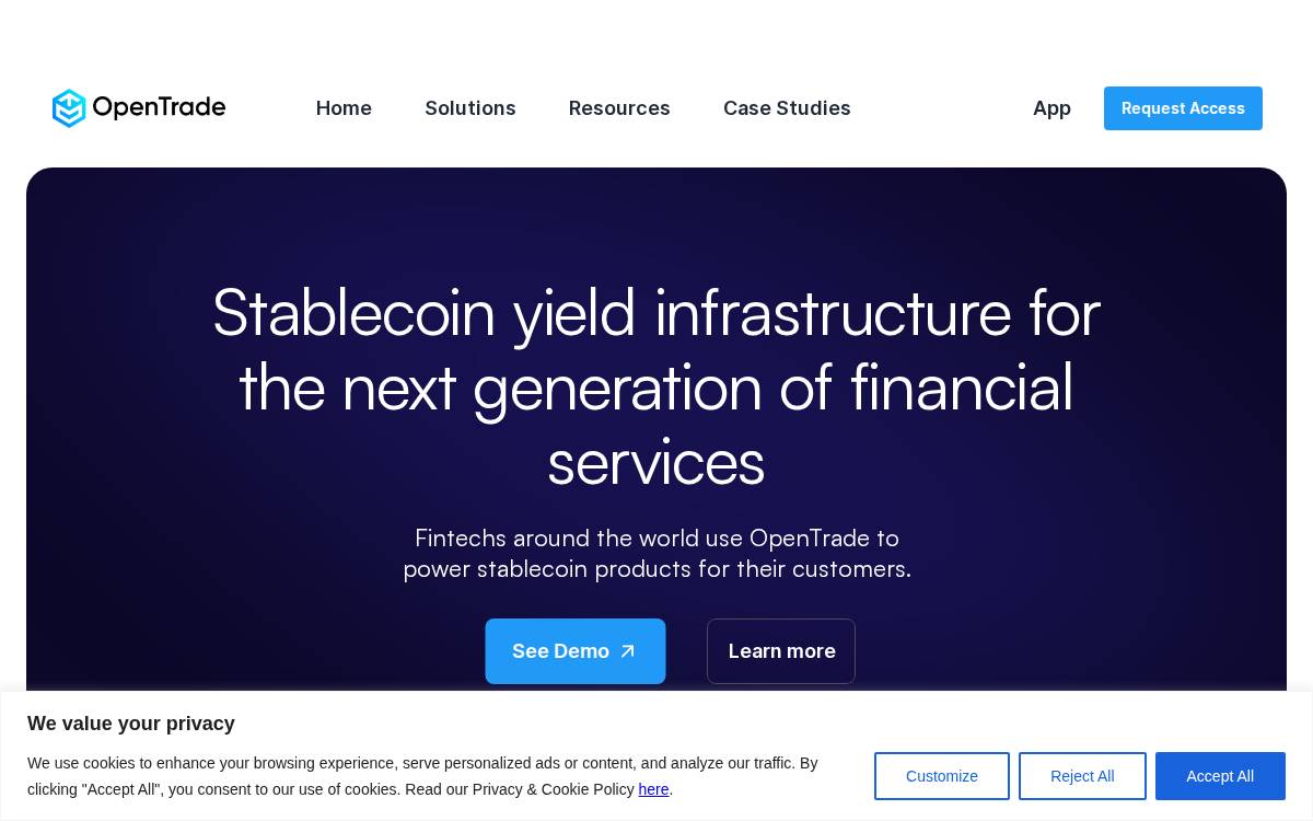OpenTrade website preview