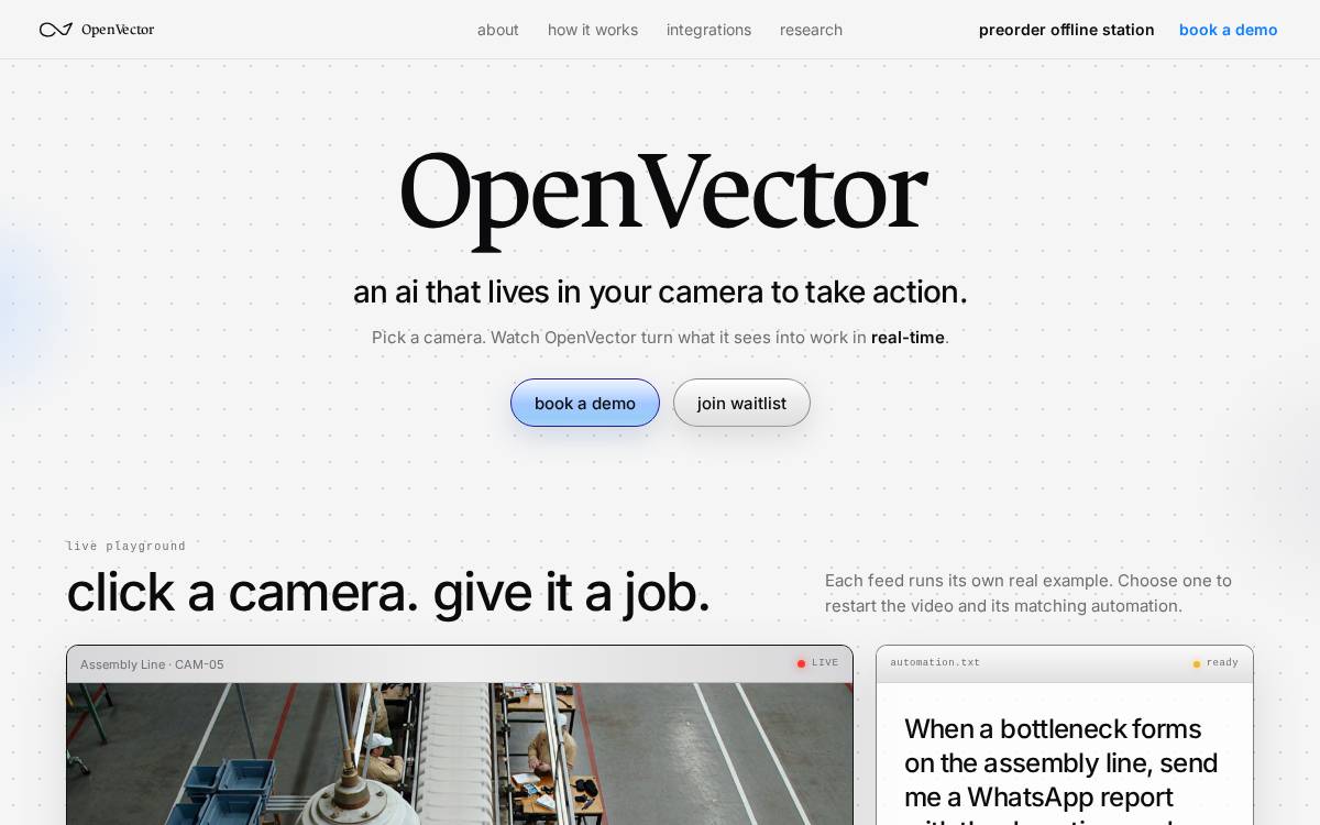 OpenVector website preview