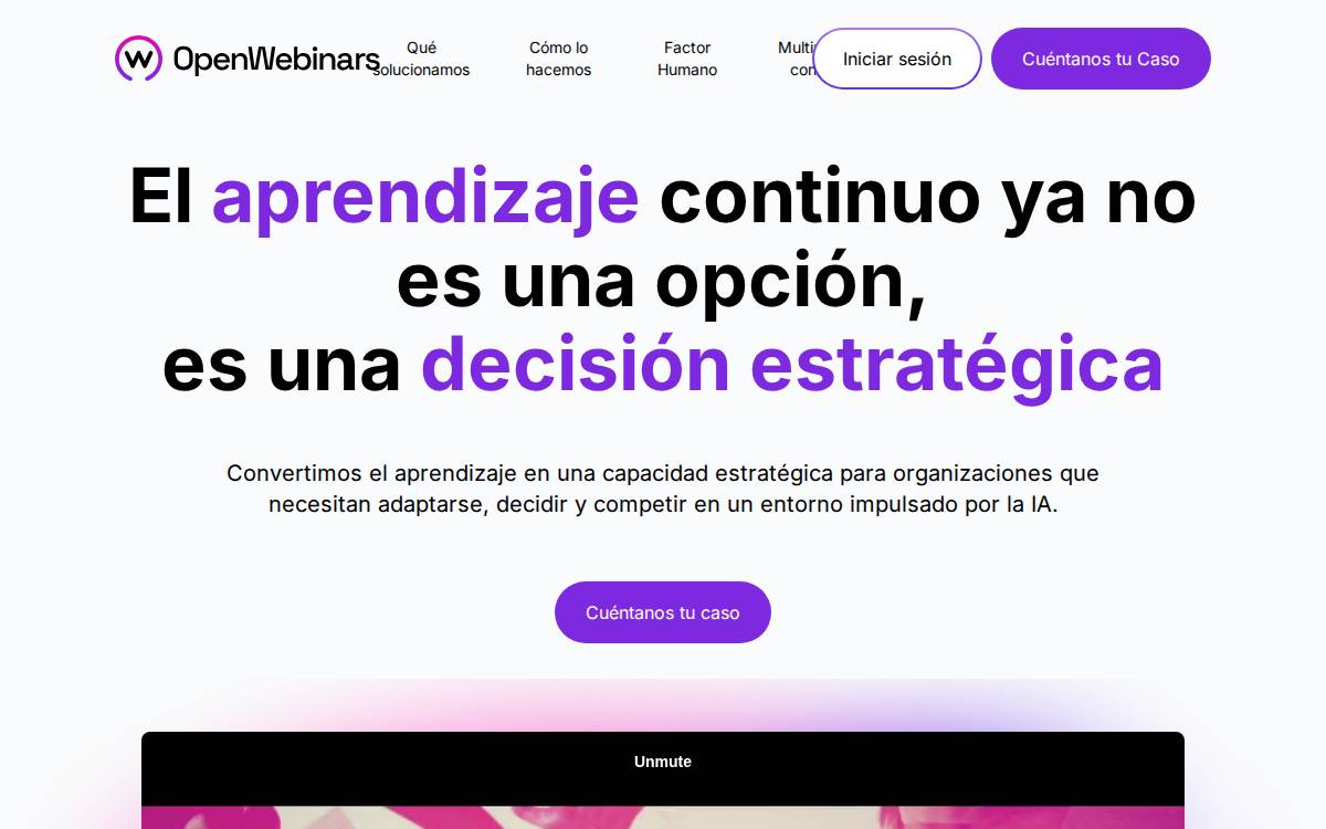 Open Webinars website preview