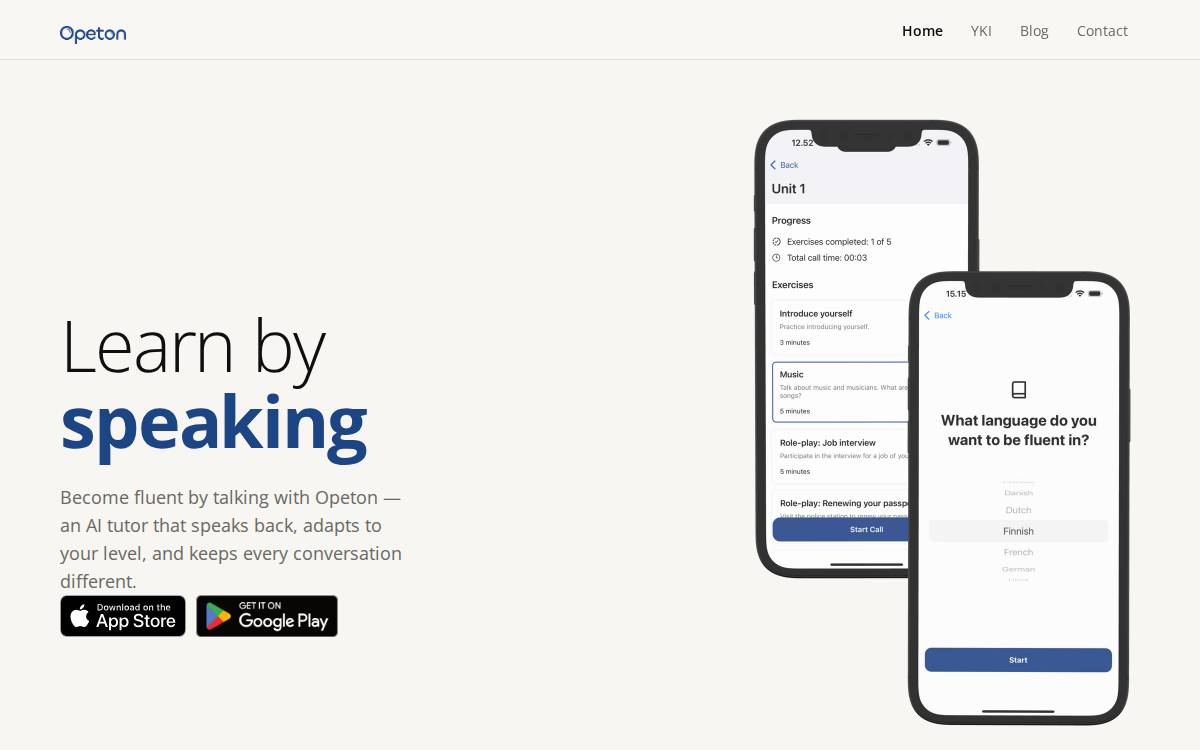 Opeton website preview
