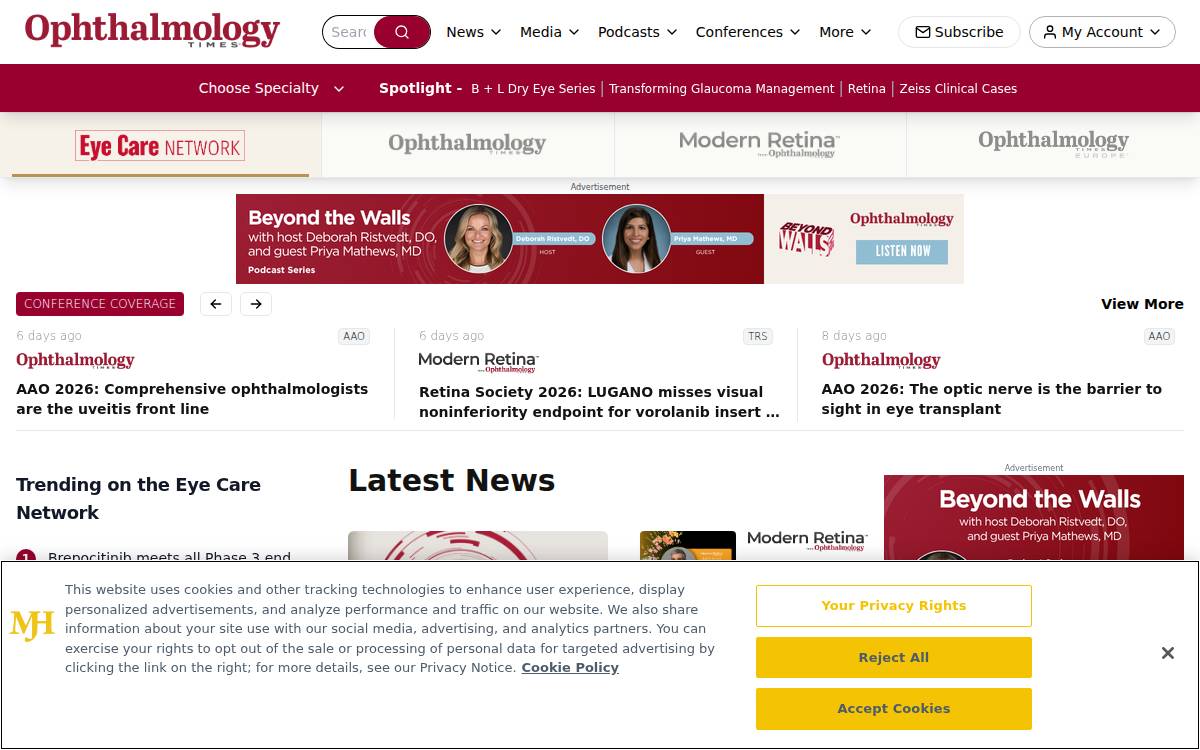 Ophthalmologytimes website preview