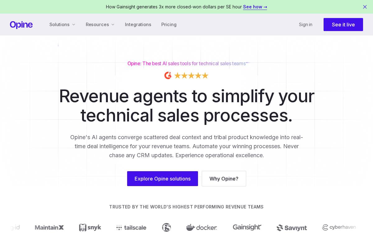 Opine Future of Work website preview