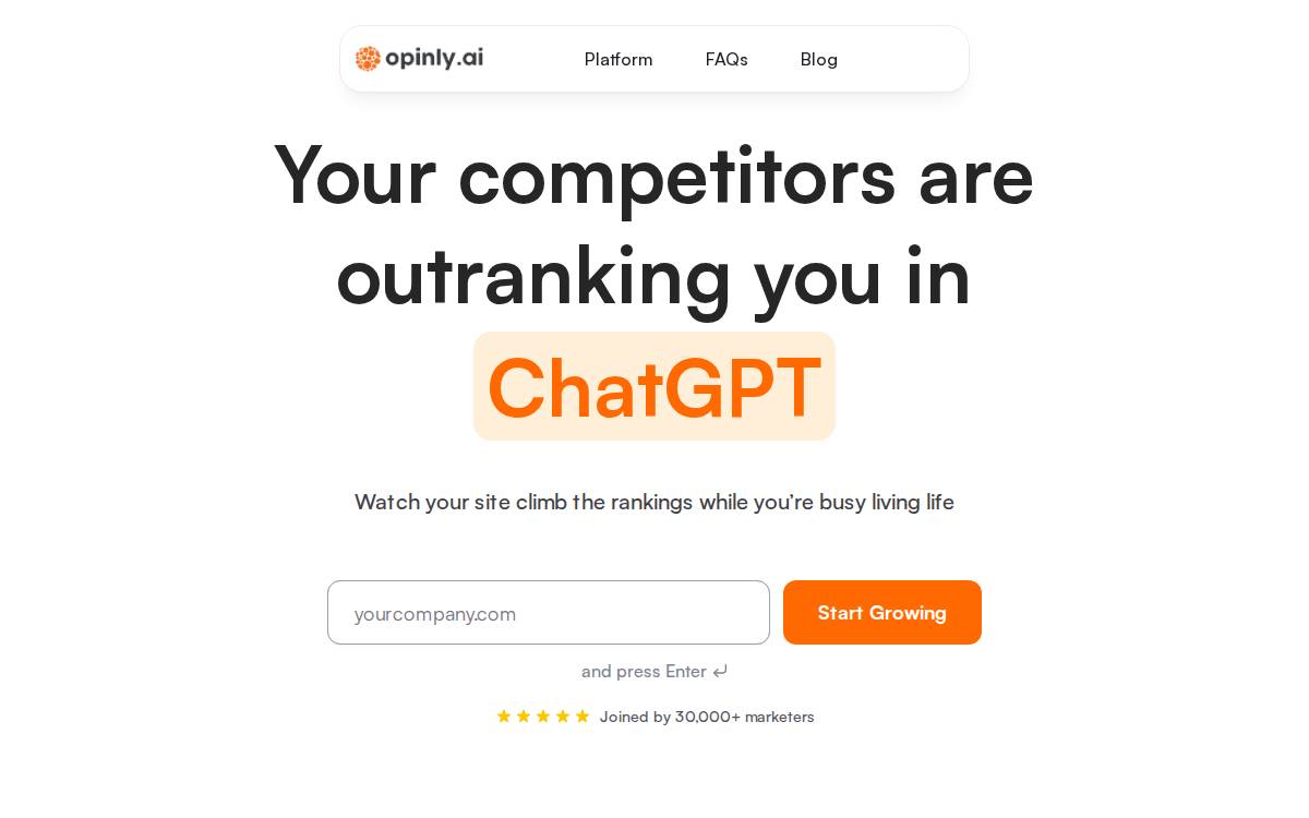 Opinly website preview