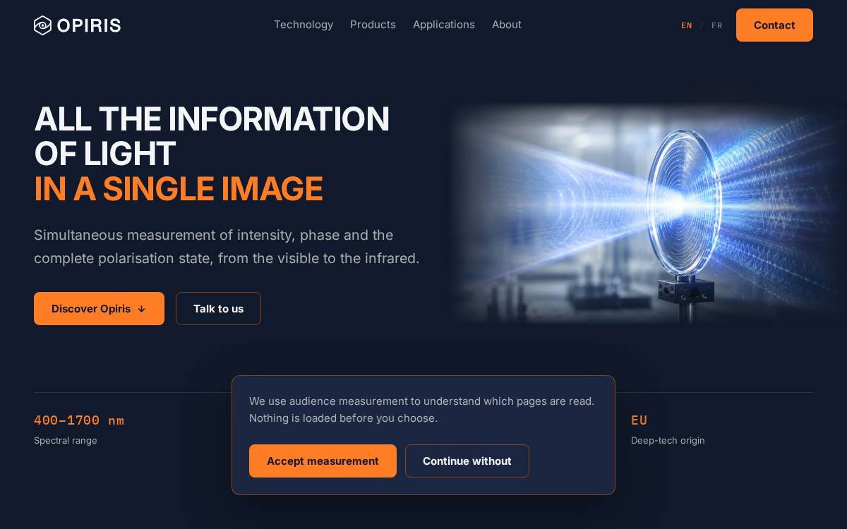 Opiris website preview