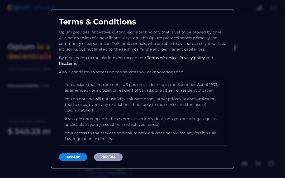 Opium Network website preview