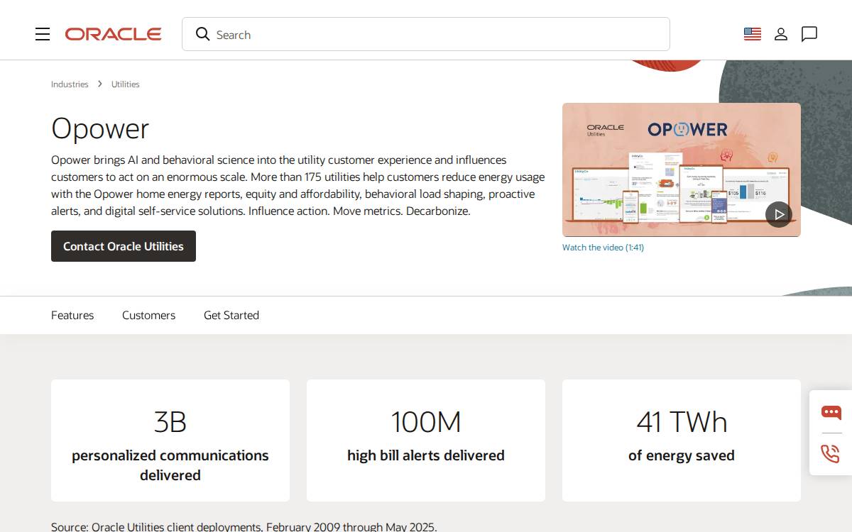 Opower website preview