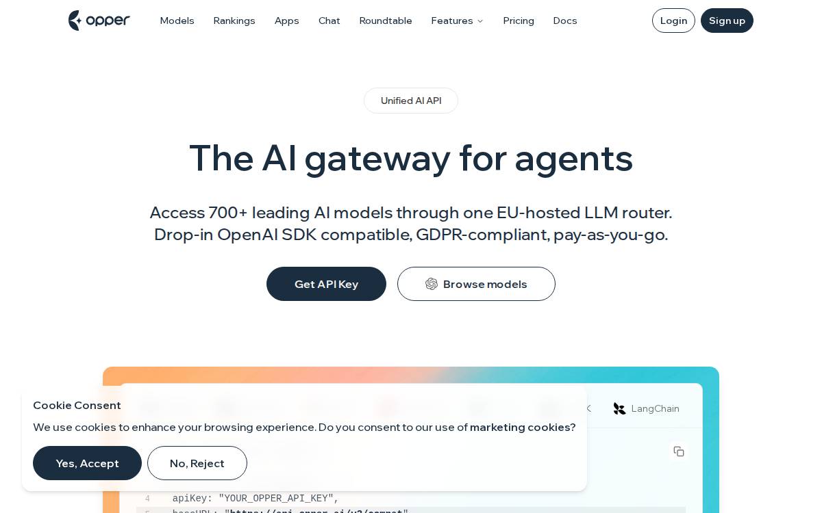 Opper website preview