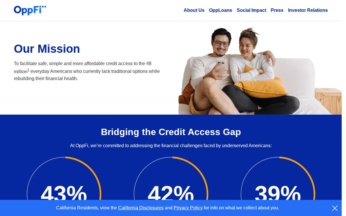OppFi website preview