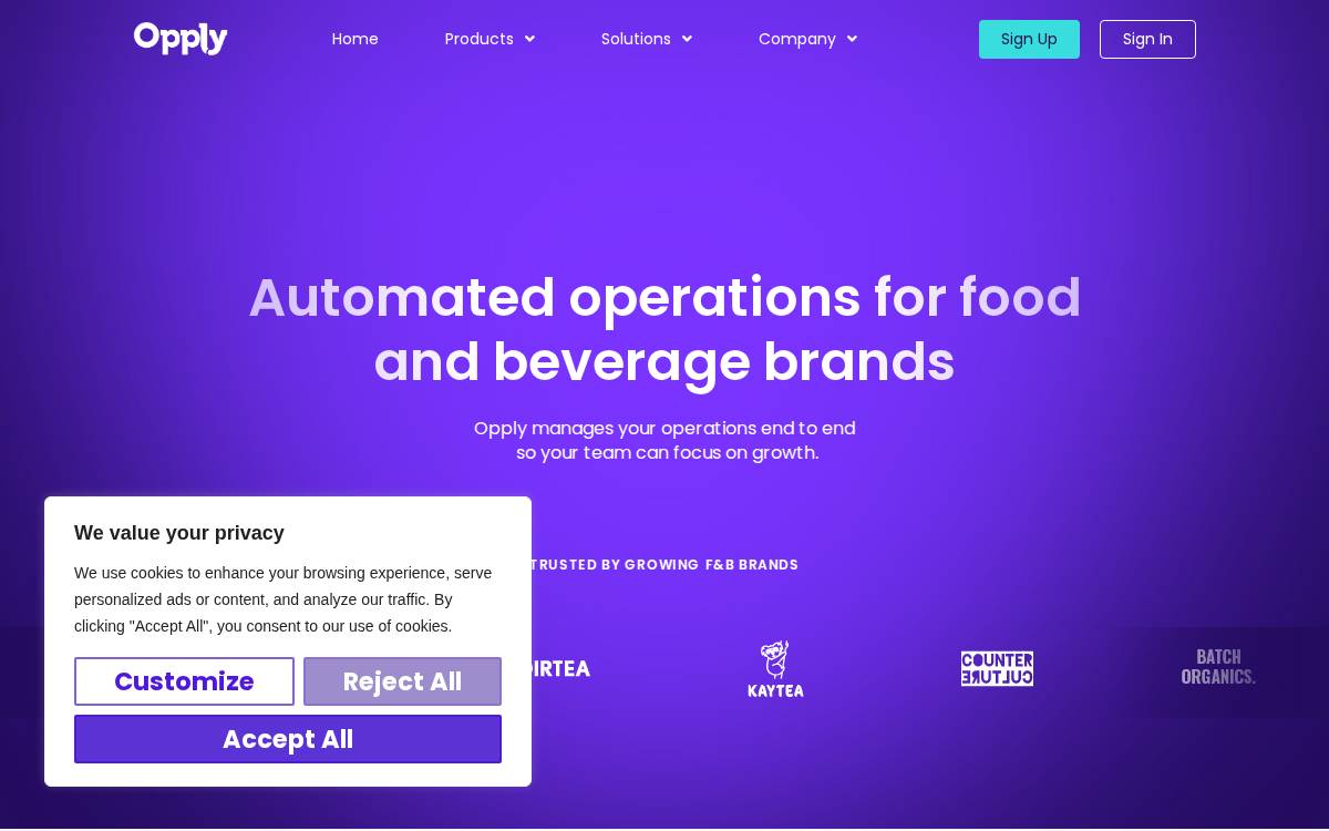 Opply website preview