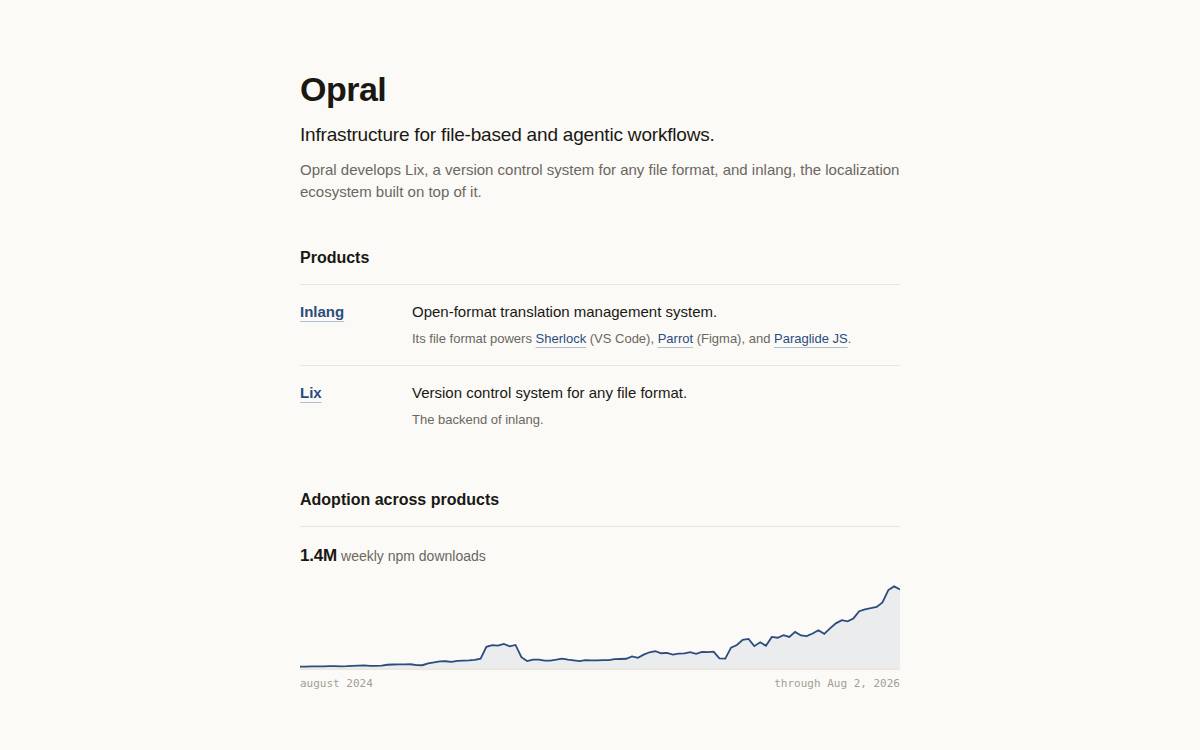 Opral website preview
