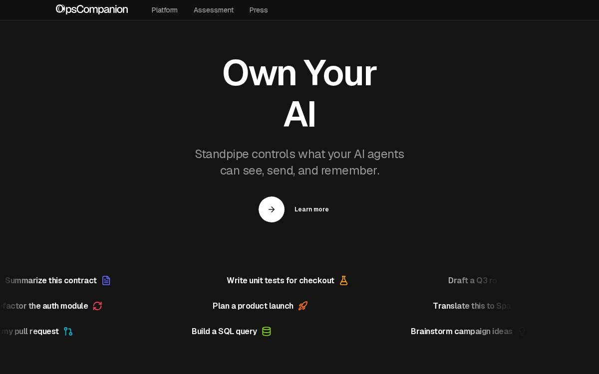 OpsCompanion website preview
