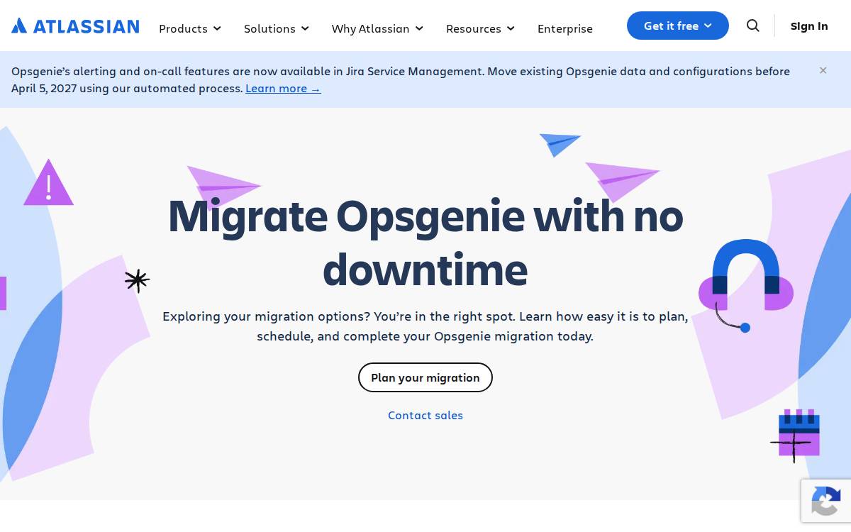 OpsGenie website preview
