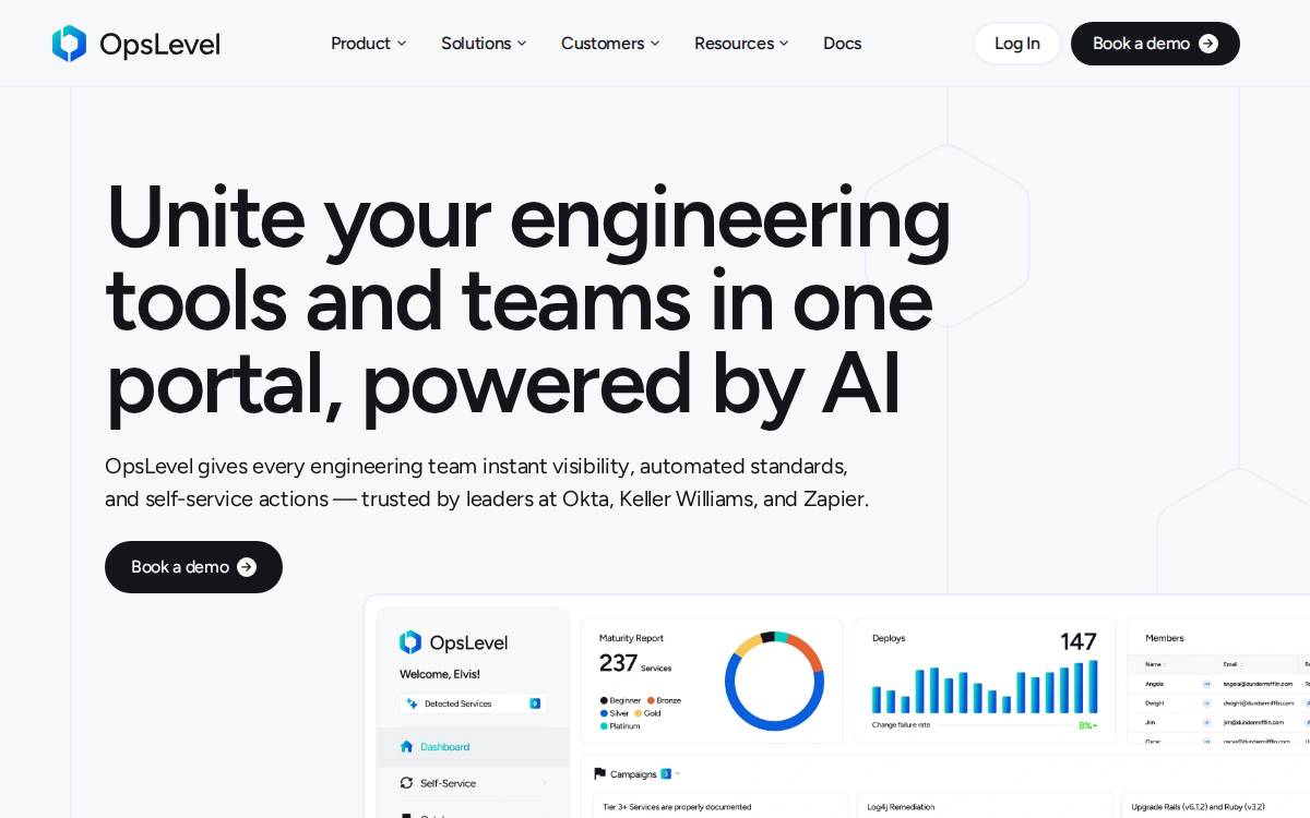OpsLevel website preview