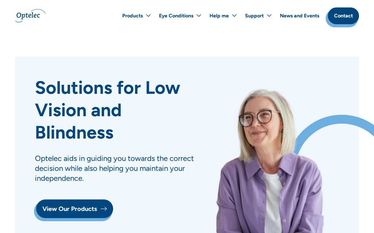 Optelec website preview