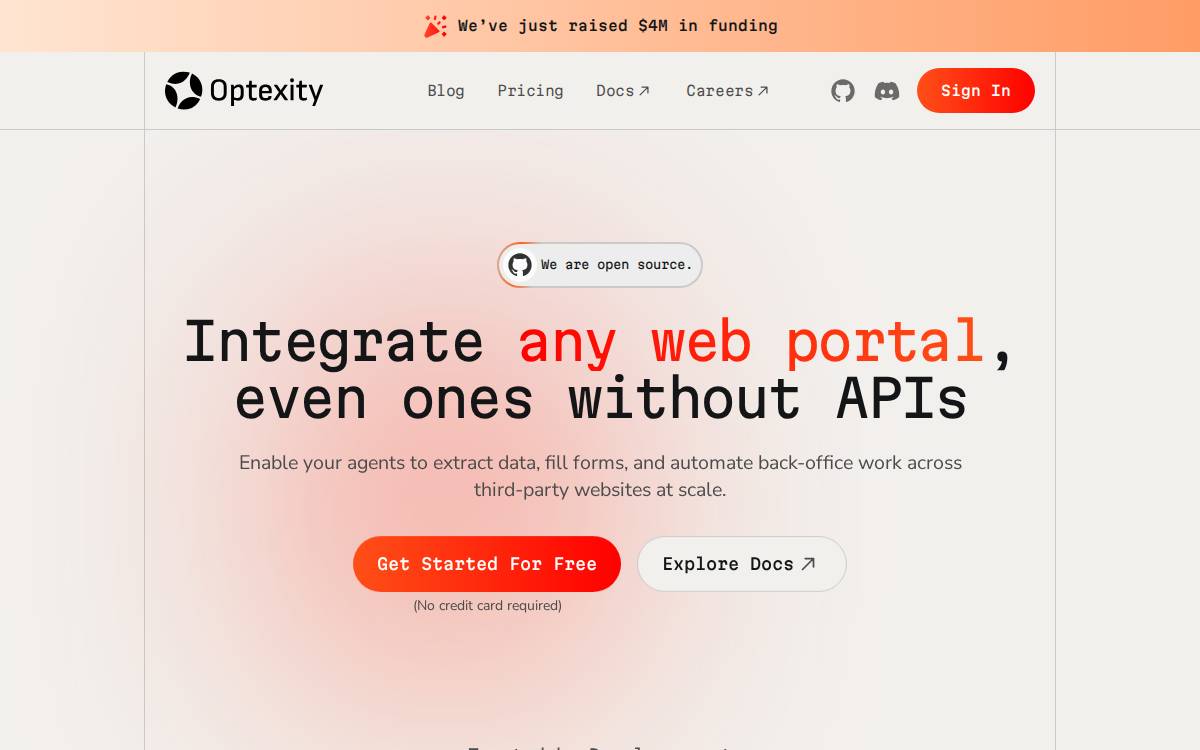 Optexity website preview