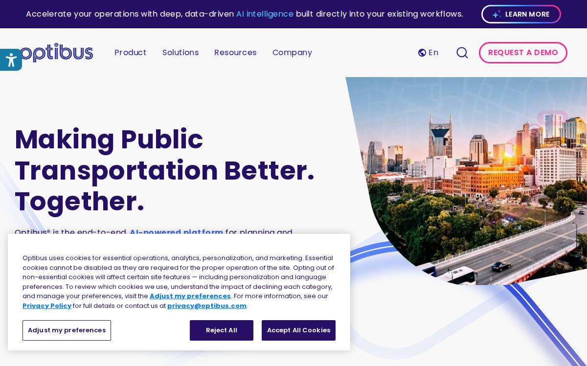 Optibus website preview