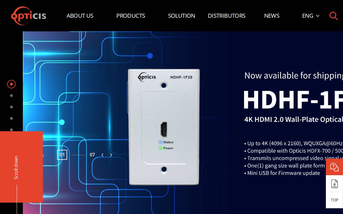 Opticis website preview