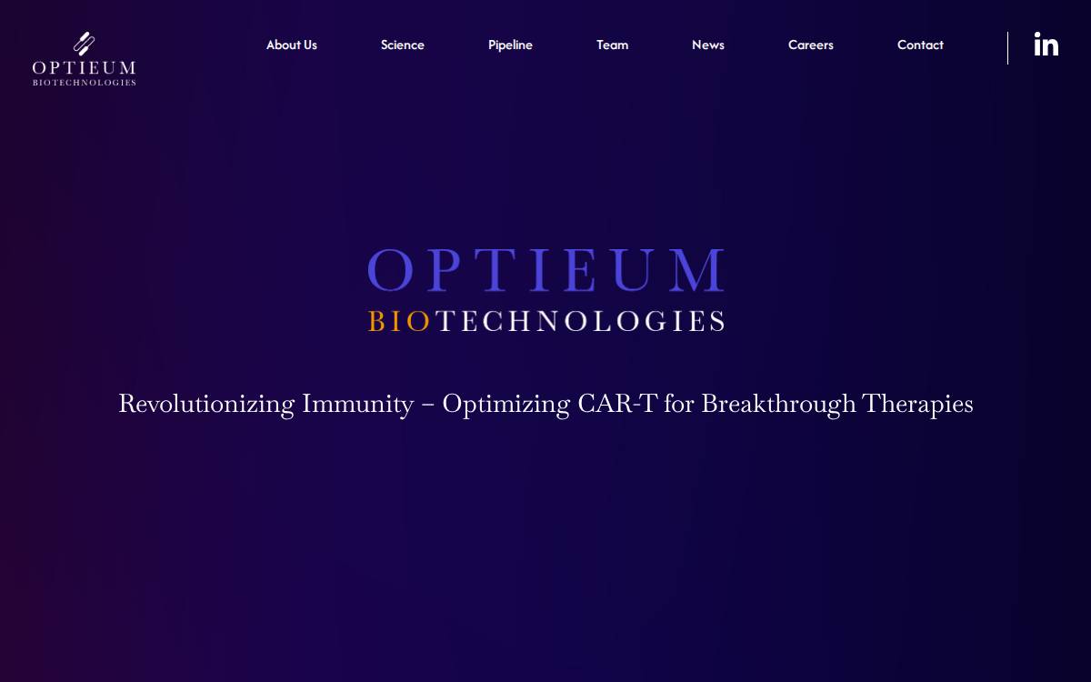 オプティアム・バイオテクノロジーズ株式会社 website preview