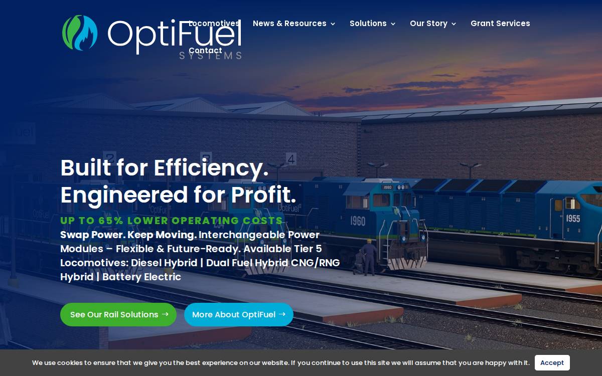 OptiFuel Systems ACTIVE website preview