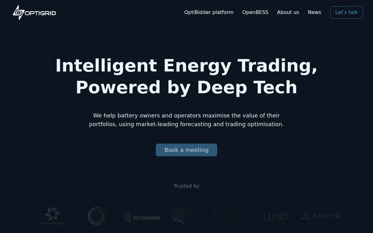 OptiGrid website preview