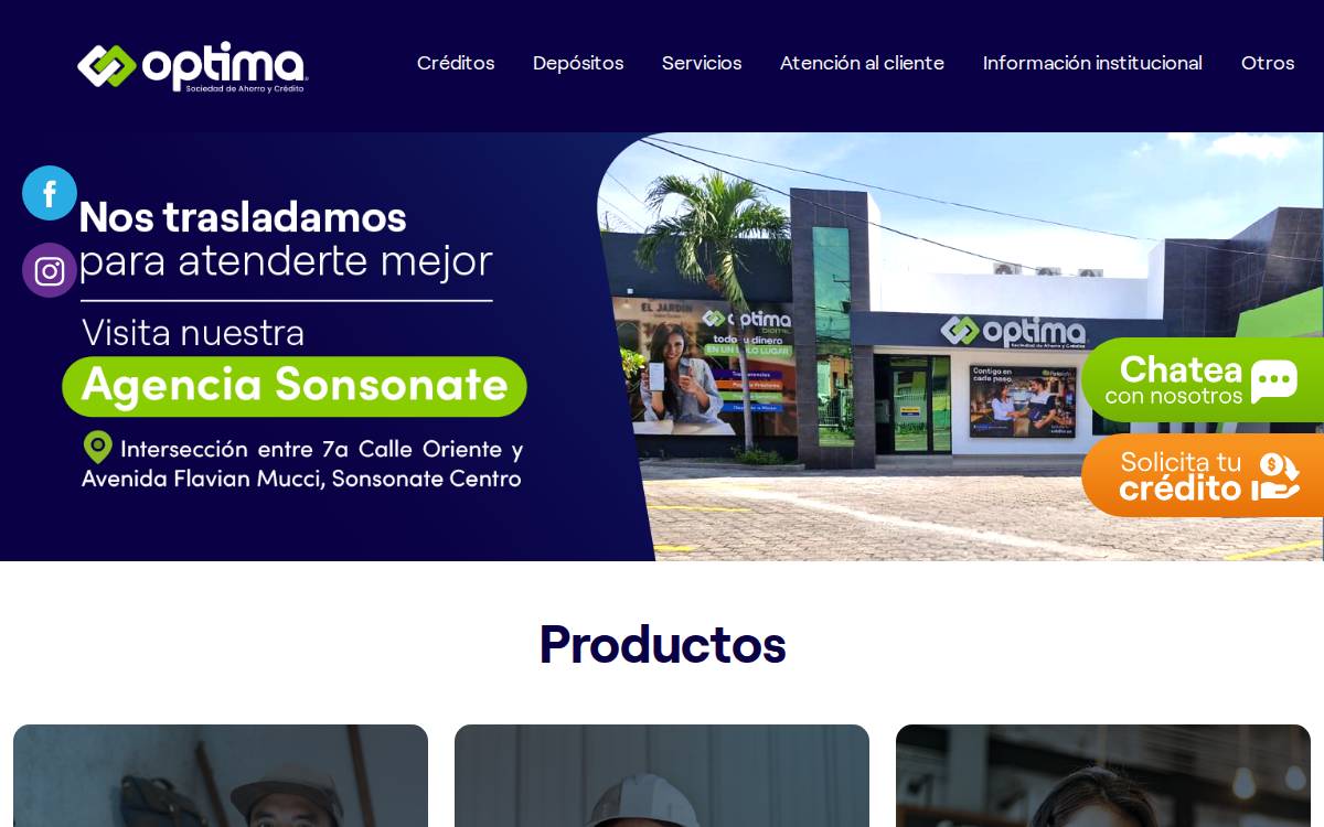 Optima website preview
