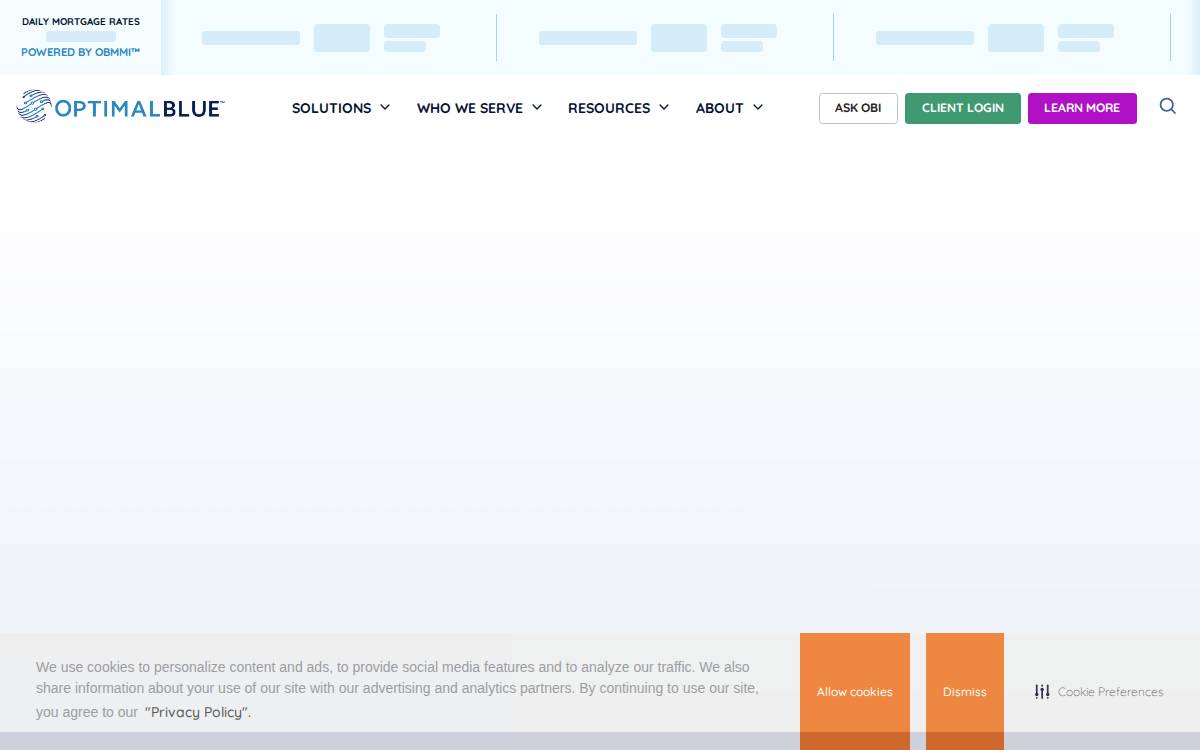 Optimal Blue, LLC website preview