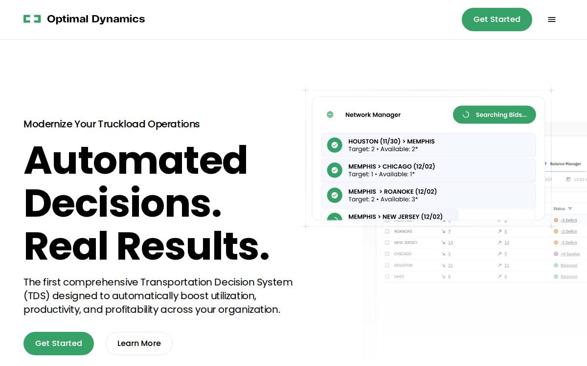Optimal Dynamics website preview