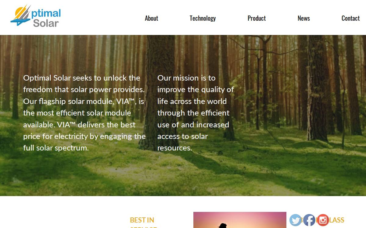 Optimalsolar website preview
