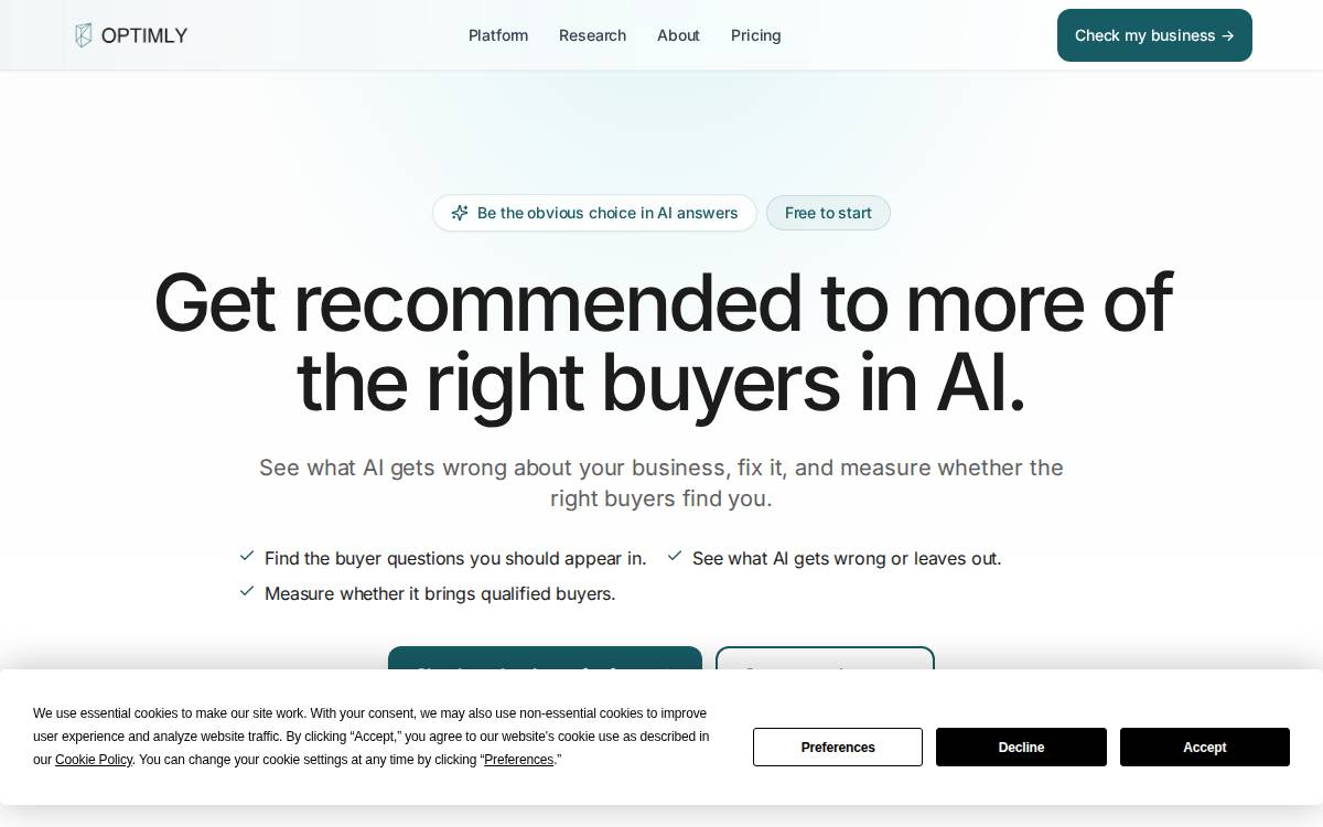 Optimly website preview