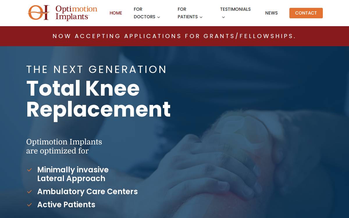 Optimotion Implants website preview