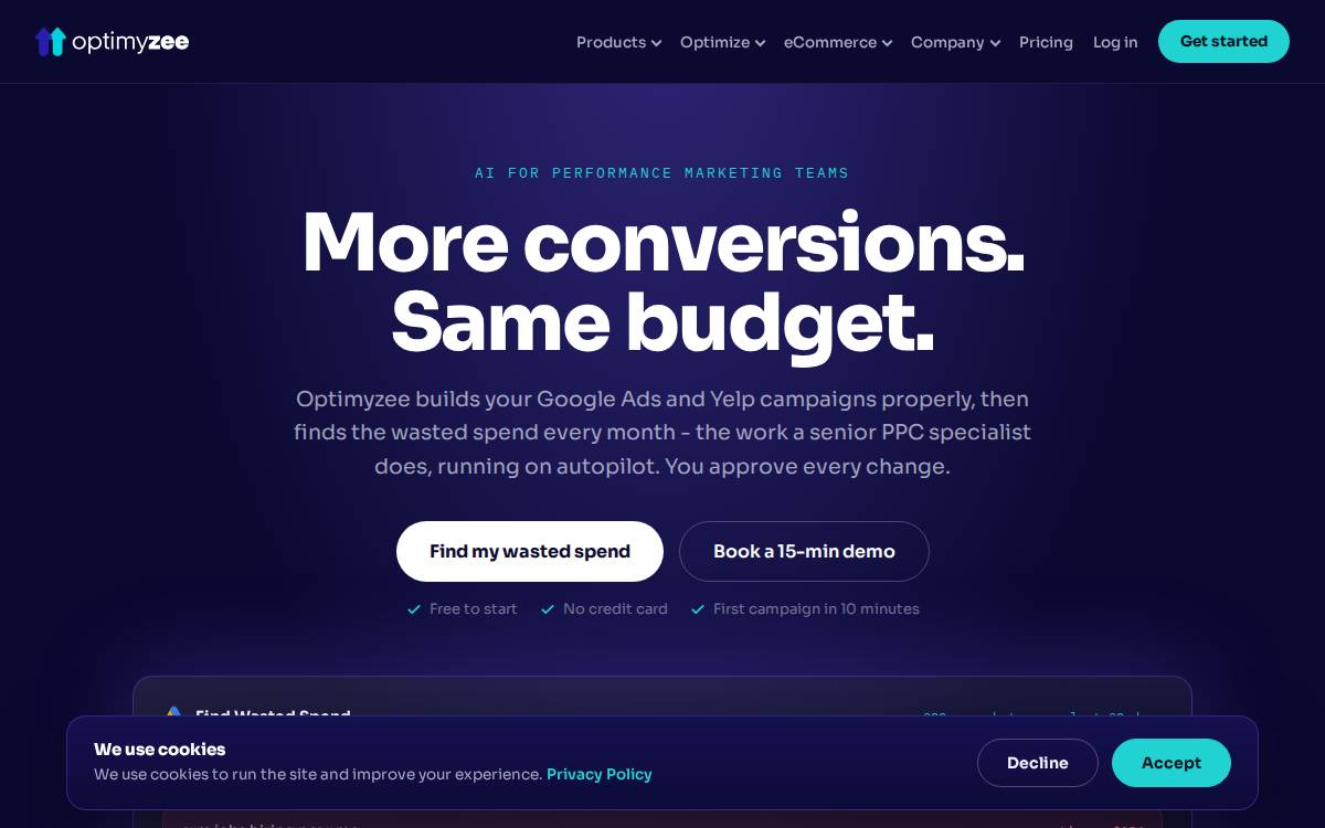 Optimyzee website preview