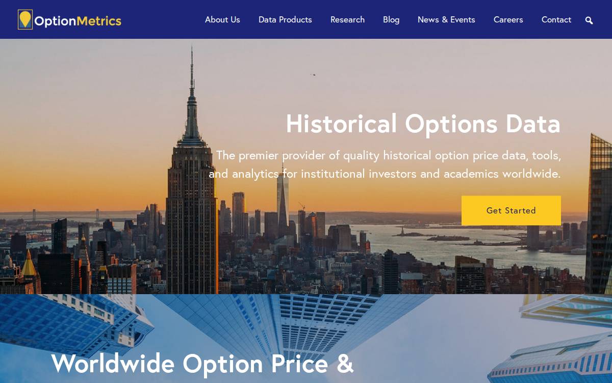 OptionMetrics website preview