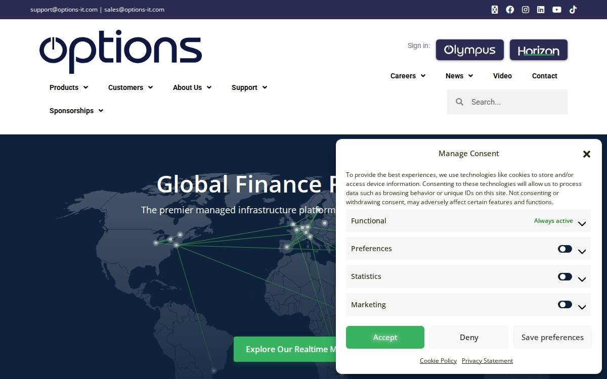 Options Technology website preview