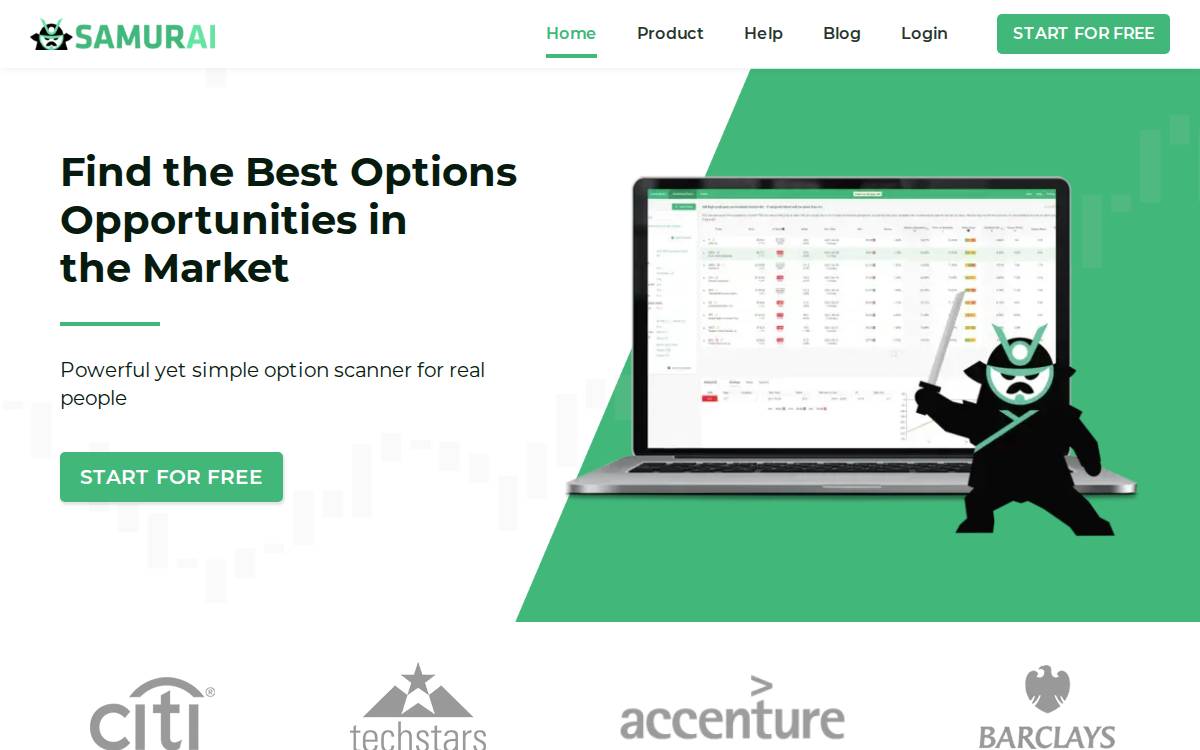 Optionsamurai website preview