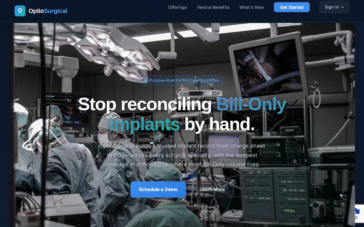 OptioSurgical website preview