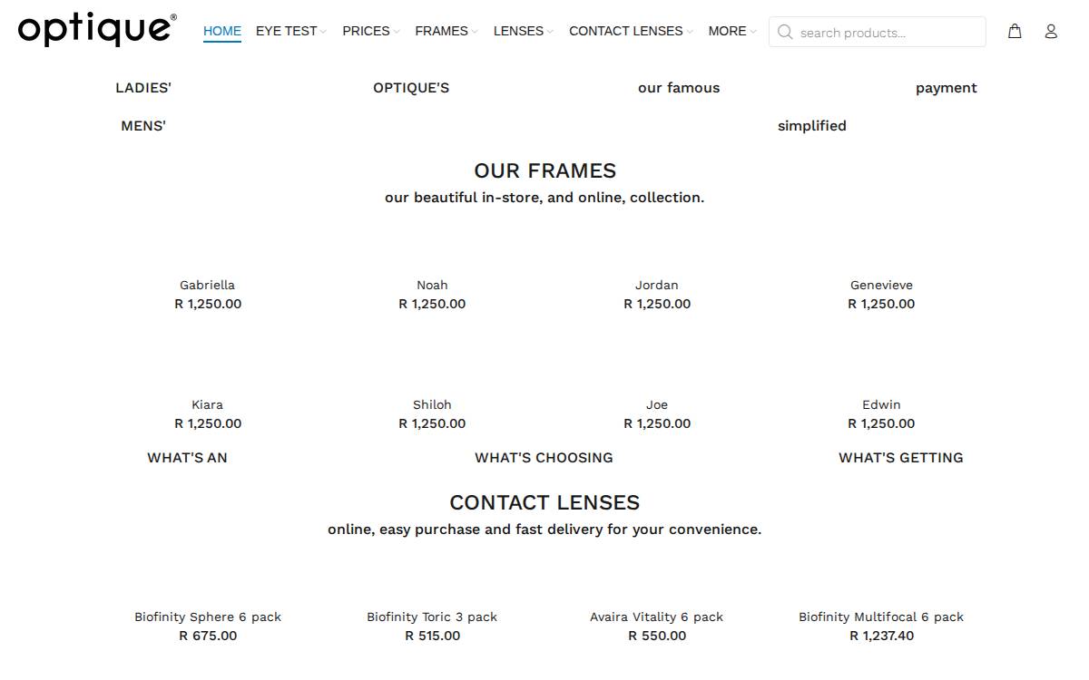 Optique website preview