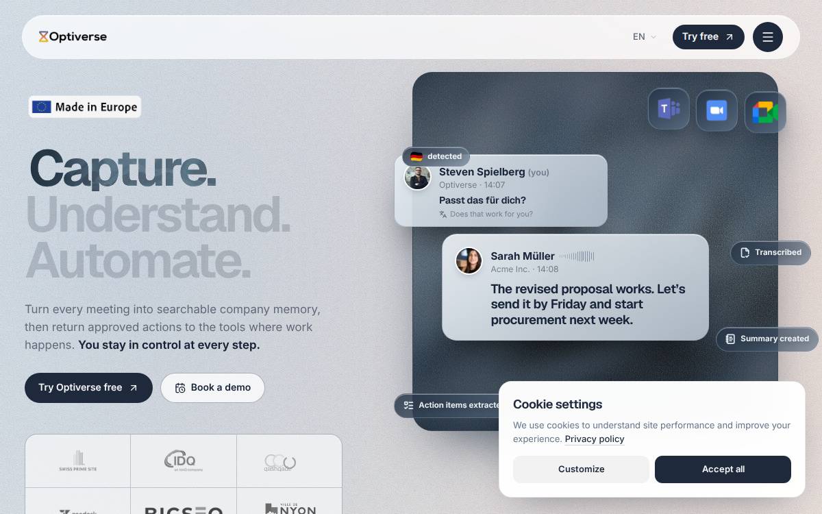 Optiverse website preview
