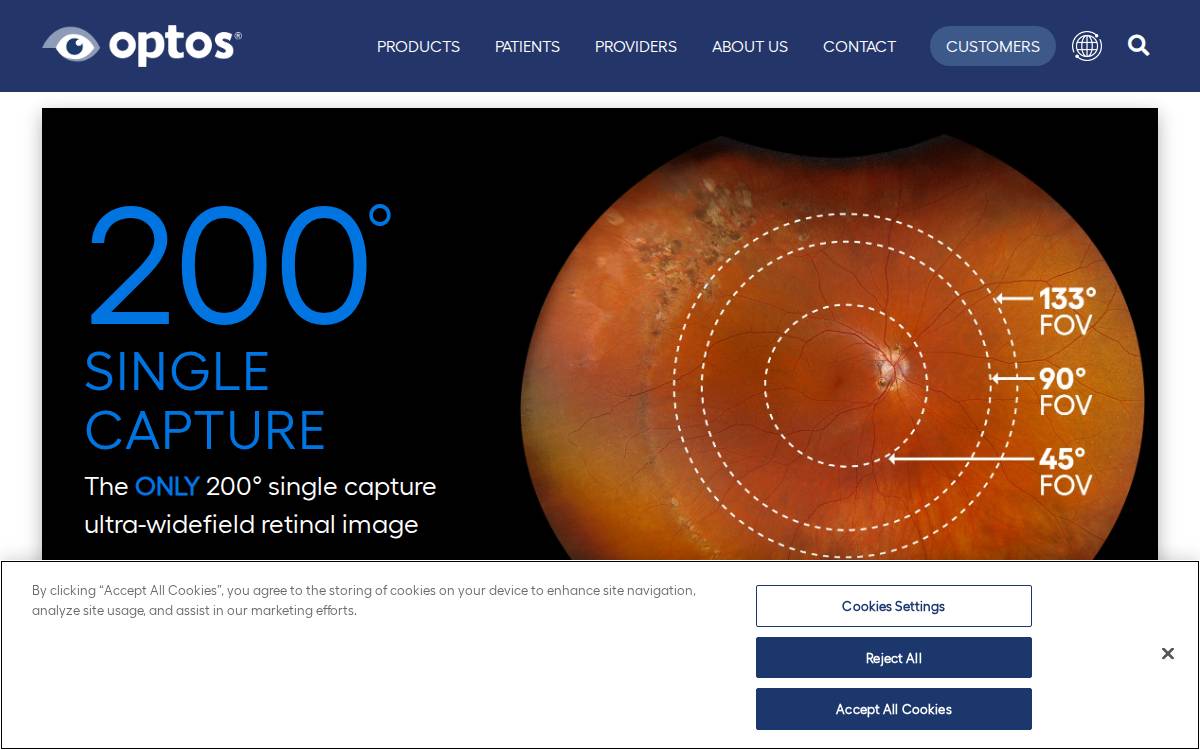 Optos website preview