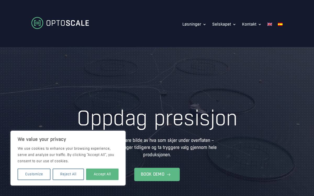 OptoScale website preview