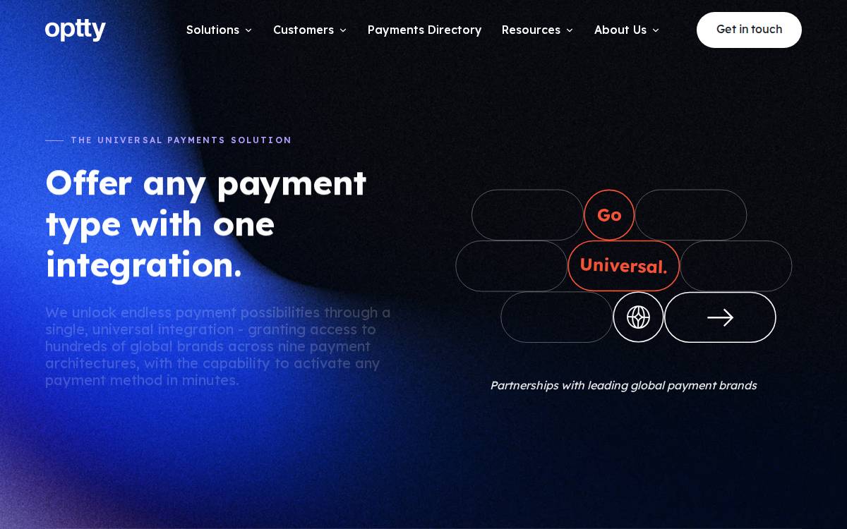 Optty website preview