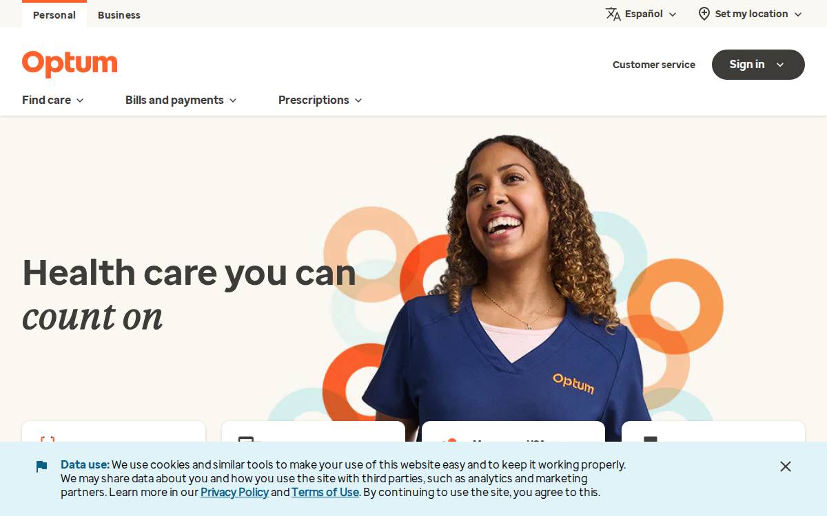 Optum website preview