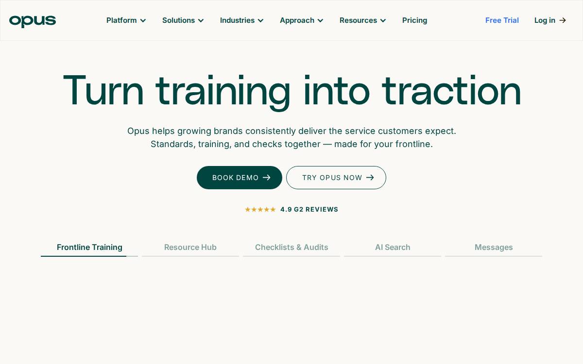 Opus website preview