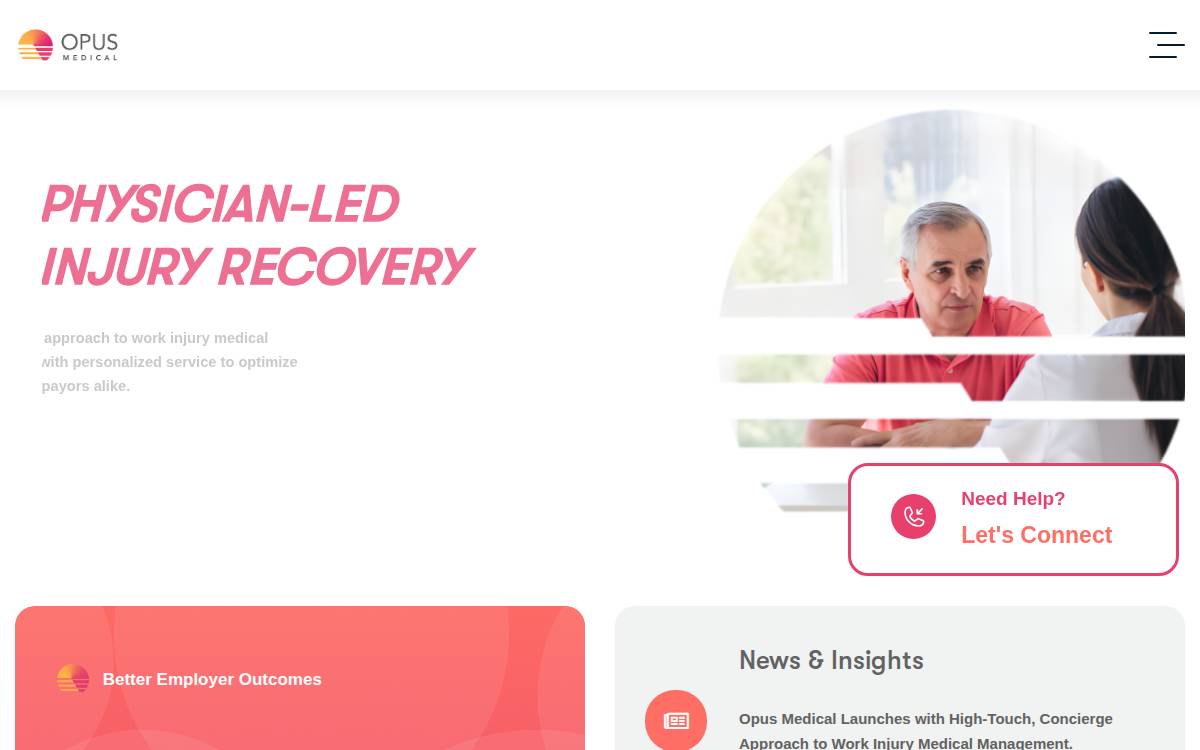 Opus Medical website preview