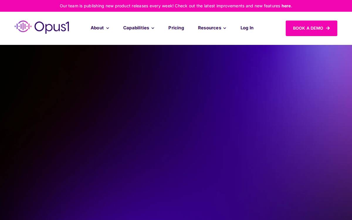 Opus1 website preview