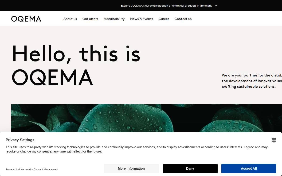 OQEMA AG website preview