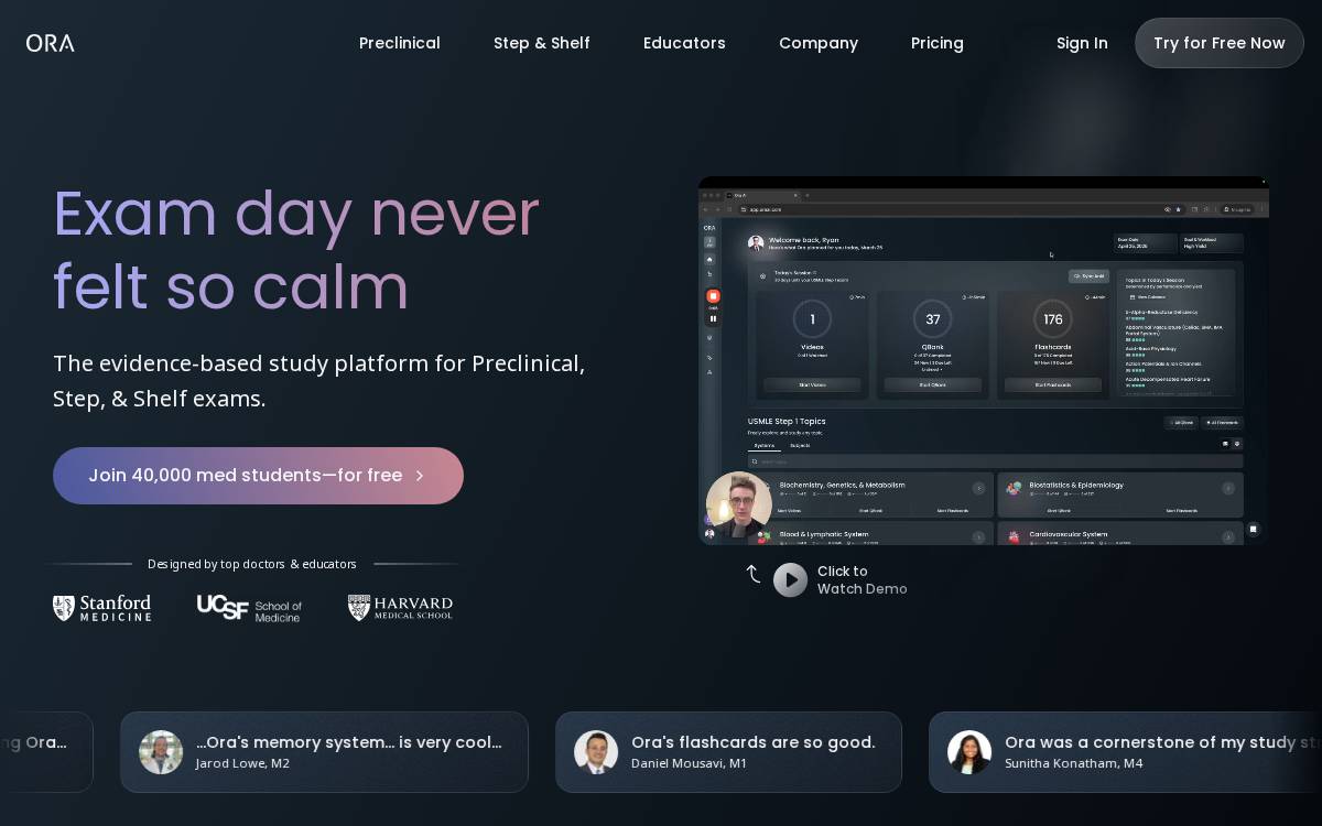 Ora AI website preview
