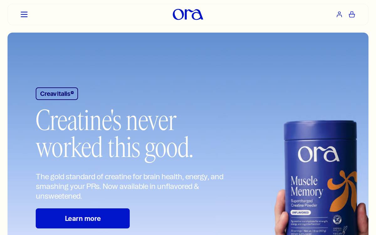 Ora Organic website preview