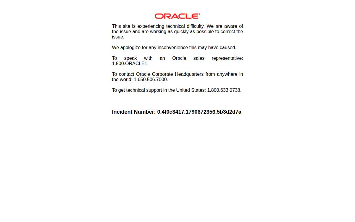 Oracle website preview
