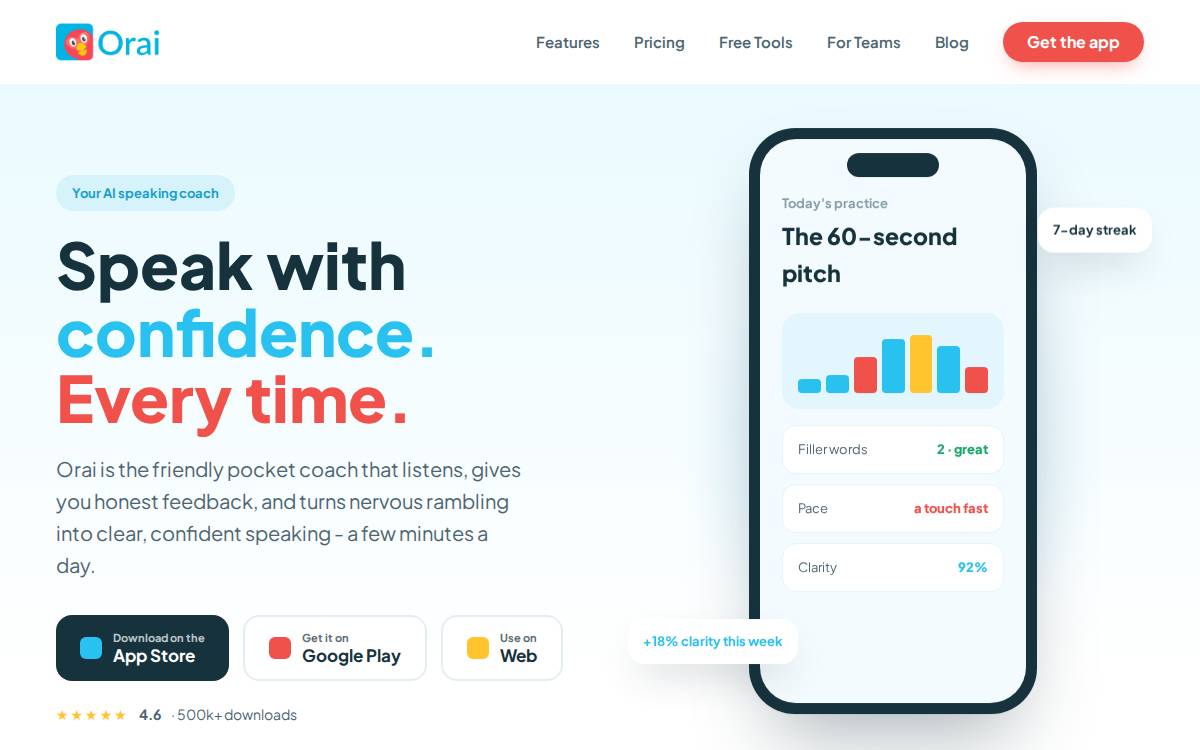 Orai website preview