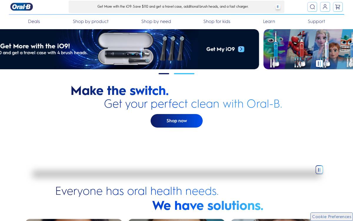 Oral-B website preview